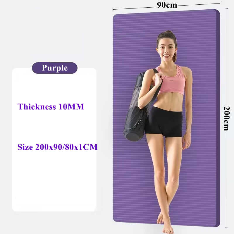 Pilates Yoga For Beginners - Yogamat Antislip Milieuvriendelijk Opvouwbaar 2000x900x10mm voor