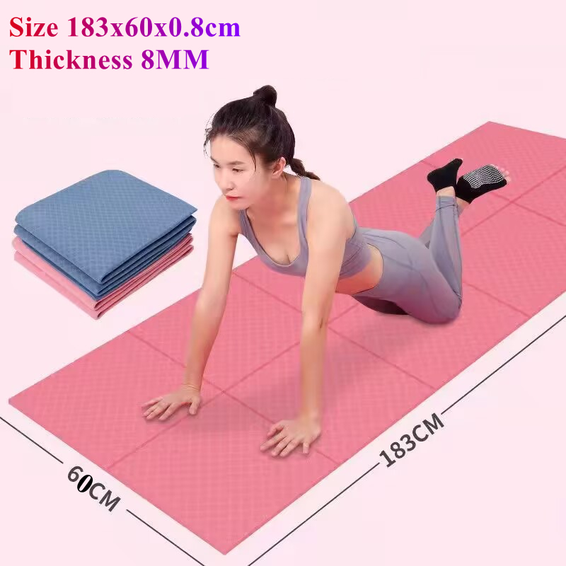 Pilates Yoga For Beginners - Vouw Draagbare 183x60CM Yoga Mat 8MM