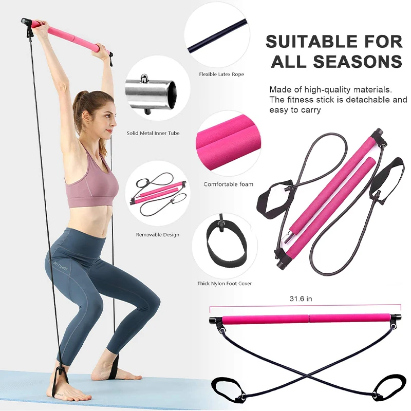 Pilates Yoga Combined - Fitnessbar Yoga Borstuitbreiding Spantouw Terugtrainer Elastisch